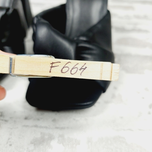 NEW Open Edit Saydee Black Slip On Square Toe Block Heel Sandals F664 - Picture 9 of 9